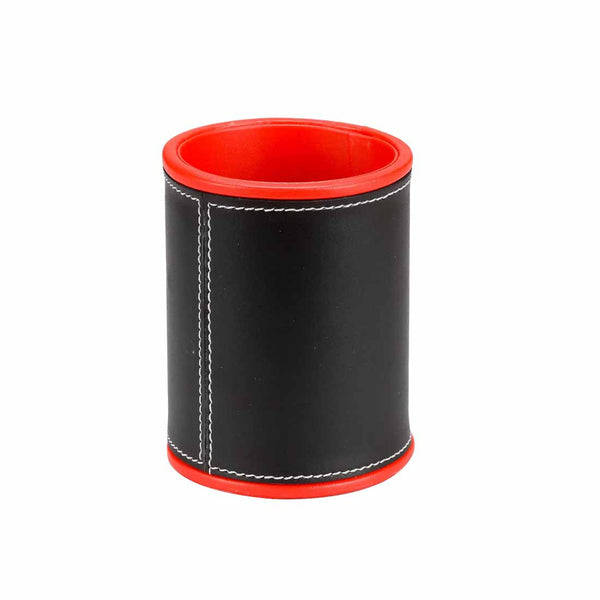 Worldone Tumbler Shaped PU Pen Holder, Desk Accessories Organizer, Abrasion Resistant, Pen & Pencil Stand, Stationery Storage for Home & Office