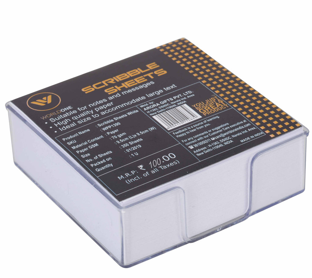 Worldone Scribble Sheets, 70 GSM High Quality Paper 350 Sheets, Suitable for Note and Messages