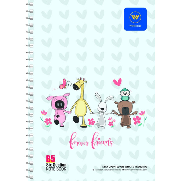 6 Subject Notebook with Designer Cover B5 Size