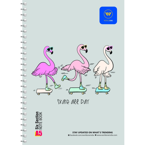 6 Subject Notebook with Designer Cover A5 Size