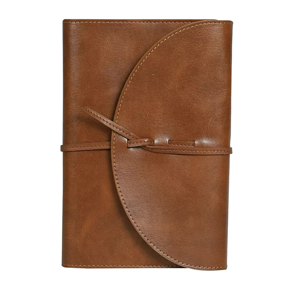 Worldone Hard Bound Pu Leather Cover Notebook with Antique Looking Wrap-around Strap, 90 Gsm 224 Natural Shade page, Split as 208 Ruled, 8 Plain & 8 Graph Pages, Size A5, Pack of 1