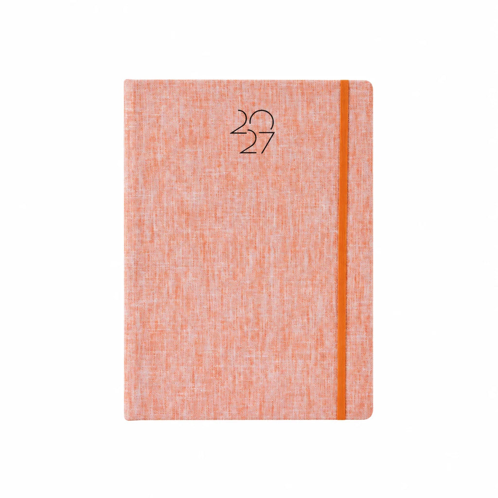 WORLDONE Premium DC Cotton finish Cardboard Bound Cover Horizontal Ruled Journal New Year Diary 2027 with 432 White pages of 64 gsm Paper, used as a Planner/Organiser/Journal, Ideal for Corporate gifting Size B5