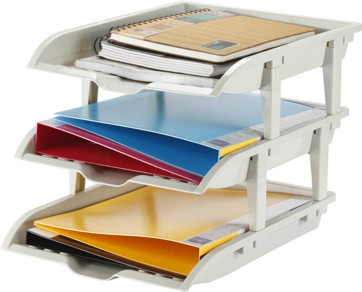 Worldone 3 Tier Paper Tray for office Desk Accessories Organizer, Dura ...