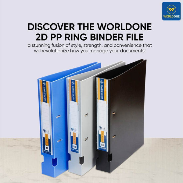 Worldone 2D PP Ring Binder File for Documents 