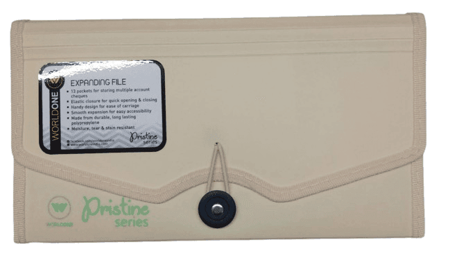 Worldone Cheque Expanding File with Elastic Closure 13 Pockets 0.7mm O ...