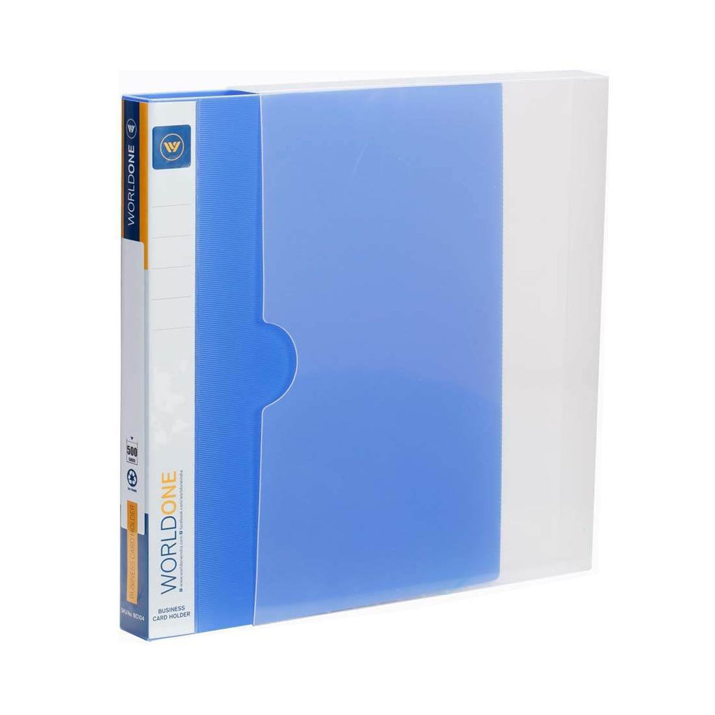Worldone A4 Size Business Card Folder with 500 Transparent Pockets