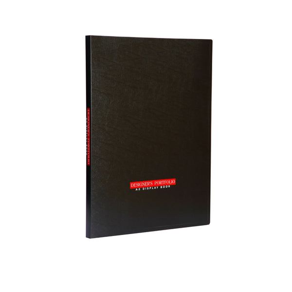WorldOne A3 size (Approx double of A4- photocopy page size), (44.5* 33* 1.9 cm) PP Portfolio Display Book with 20 Bound Non-Detachable Top Loading Clear Binder Sleeves