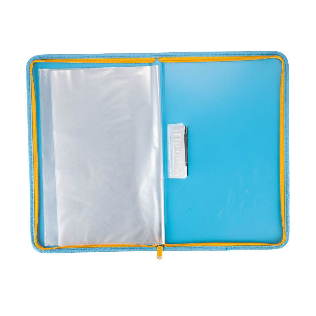 Worldone Zipper Display Book Folder for Documents, with Name Card