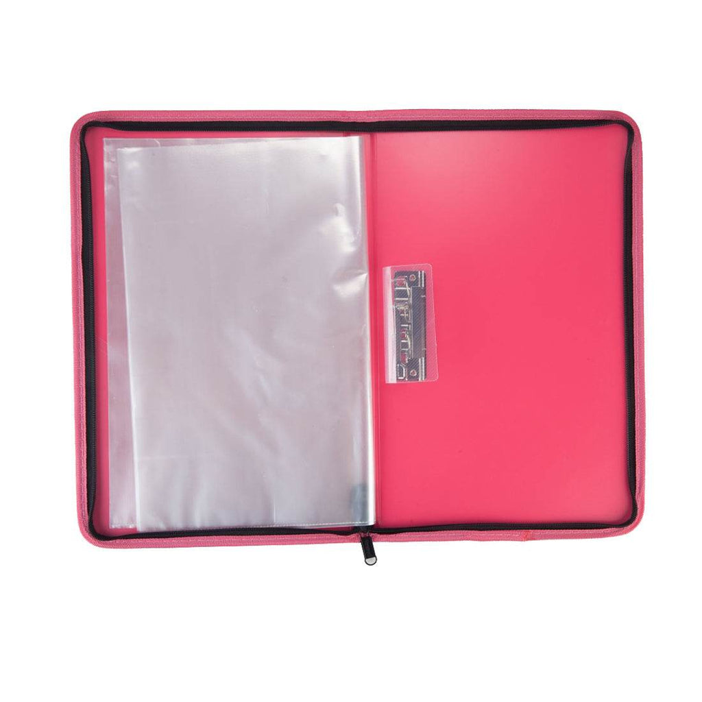 Worldone Zipper Display Book Folder for Documents, with Name Card