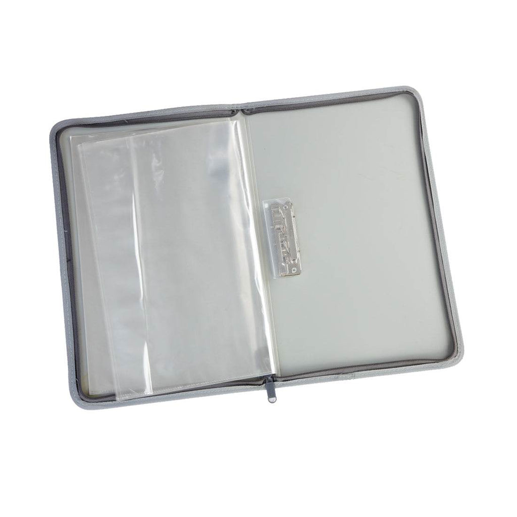 Worldone Zipper Display Book Folder for Documents, with Name Card