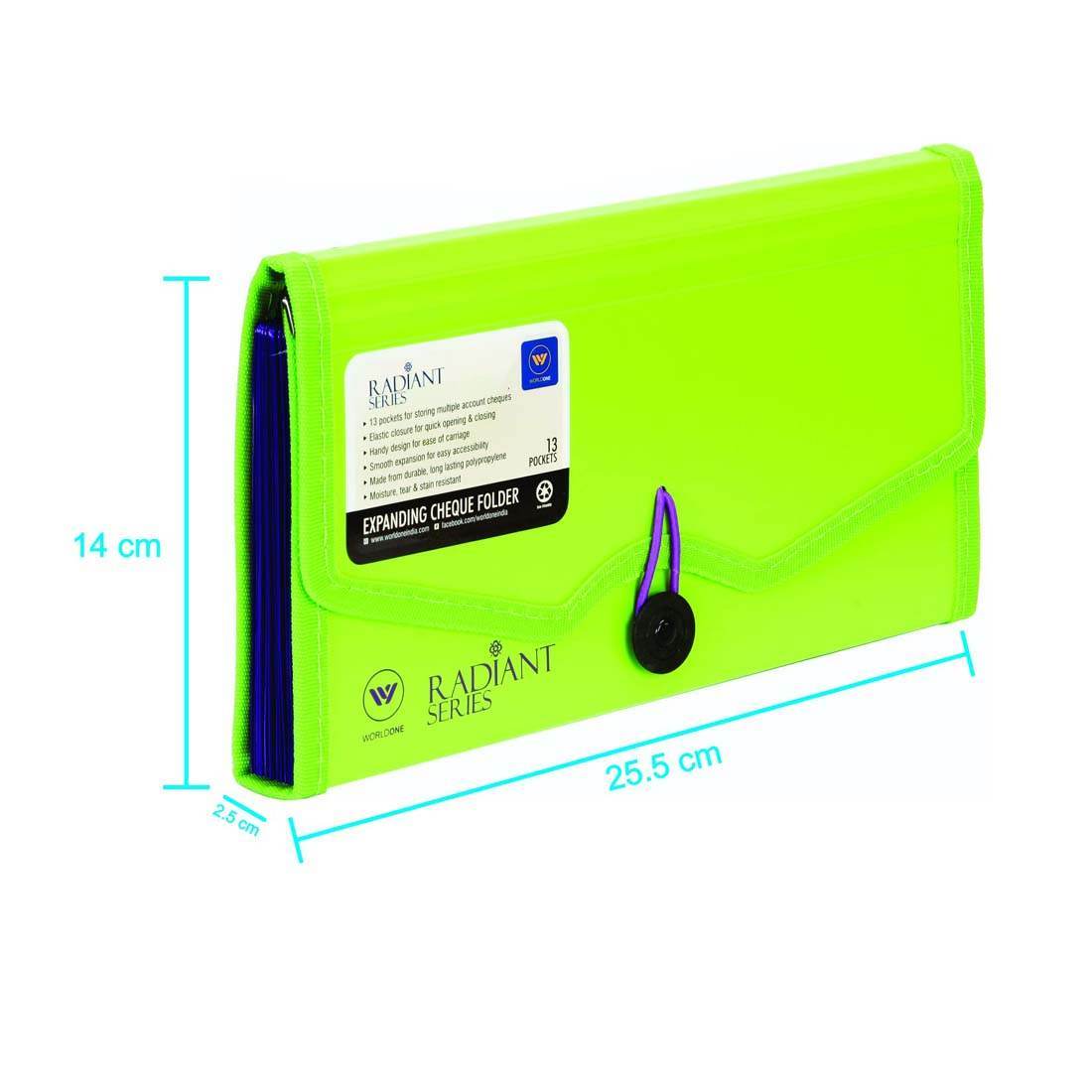 Worldone Cheque Expanding File with Elastic Closure 13 Pockets 0.7mm O ...