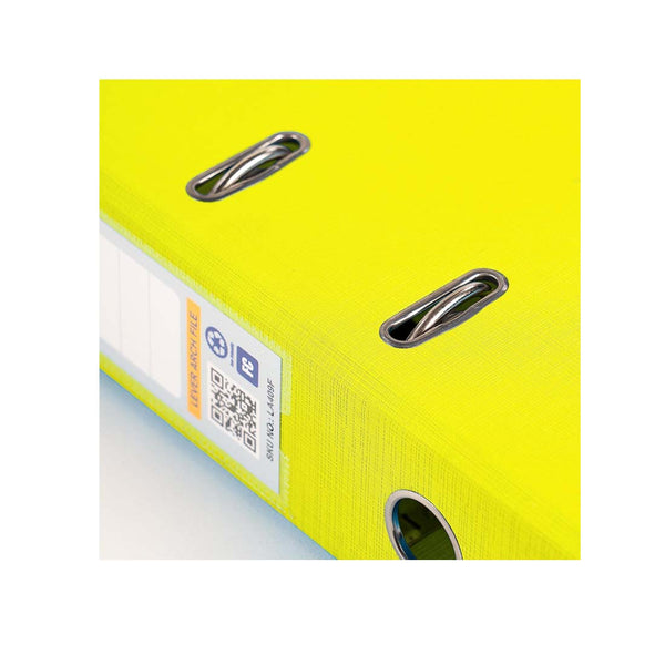 Worldone Lever Arch File, 2.6mm Thick PVC Pasted on Hard Board, 110g Heavy Duty Arch Clip, File stands Erect even with 500 pages, Wide Spine Label, Corner Edge Protection