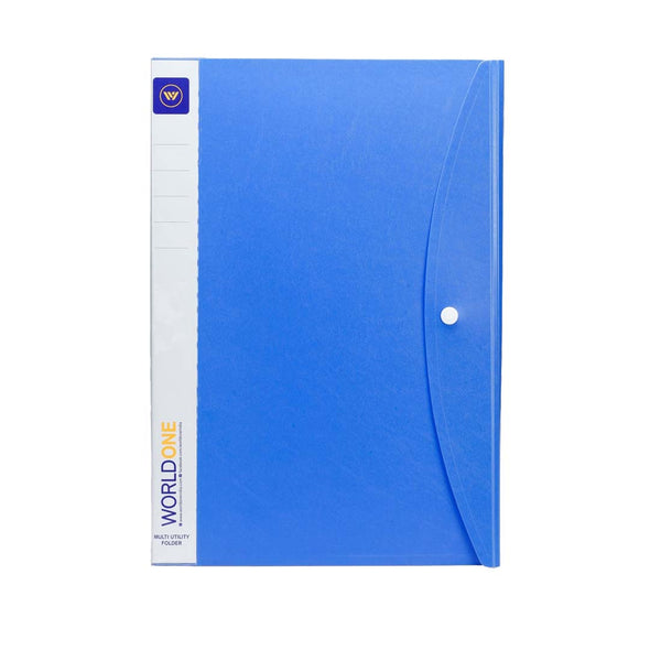 Worldone Multi-Utility Document Folder | 40 Top-Loading Sleeves | Snap Button Closure | Durable 0.75mm Virgin PP Sheet | Ideal for Office, School & College