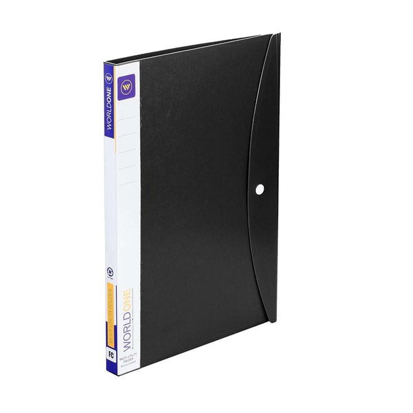 Worldone Multi-Utility Document Folder | 20 Top-Loading Sleeves, Snap Button Closure, Durable 0.75mm Virgin PP Sheet | Ideal for Office, School & College Organization