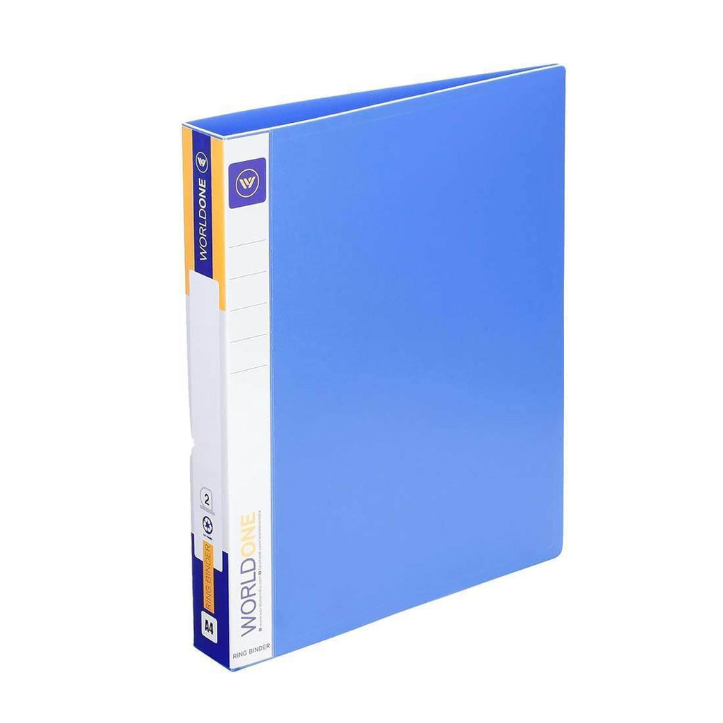 Worldone 2O Stationery Supplies 17mm Chrome Plated Clip with 0.8 mm virgin PP Sheet, Spine Label for Classification, Pockets on Inside Cover for Loose Sheets - Worldone India Shoppe