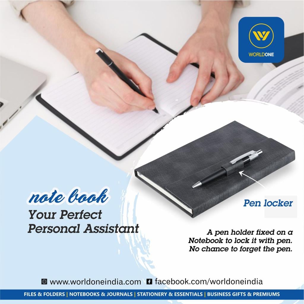 PU Notebook With Pen Loop Closure