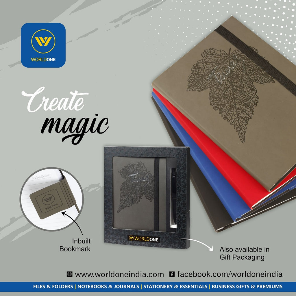 Gift Set Notebook A5 With Elastic Closure