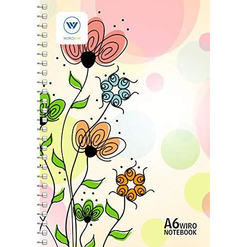 Hard Bound Wiro Notebook with Designer Cover A6 Size