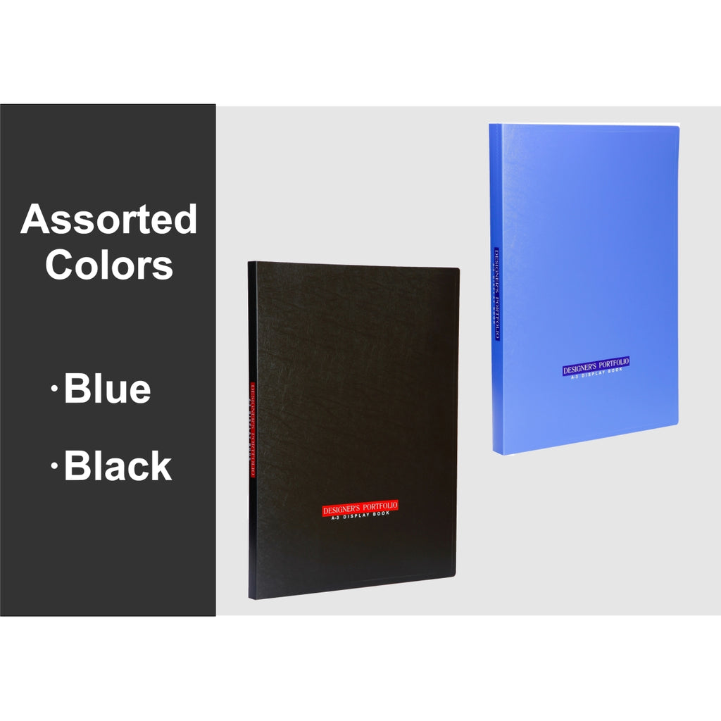 Worldone Designer Portfolio Display Book Folder for Documents, Made of 1mm Vergin PP Material with 20 Bound Non-Refillable Top Loading Plastic Binder Sleeves, Thick PP Bord, Project Folder for Individuals, School & Offices, Size A3, Set of 1