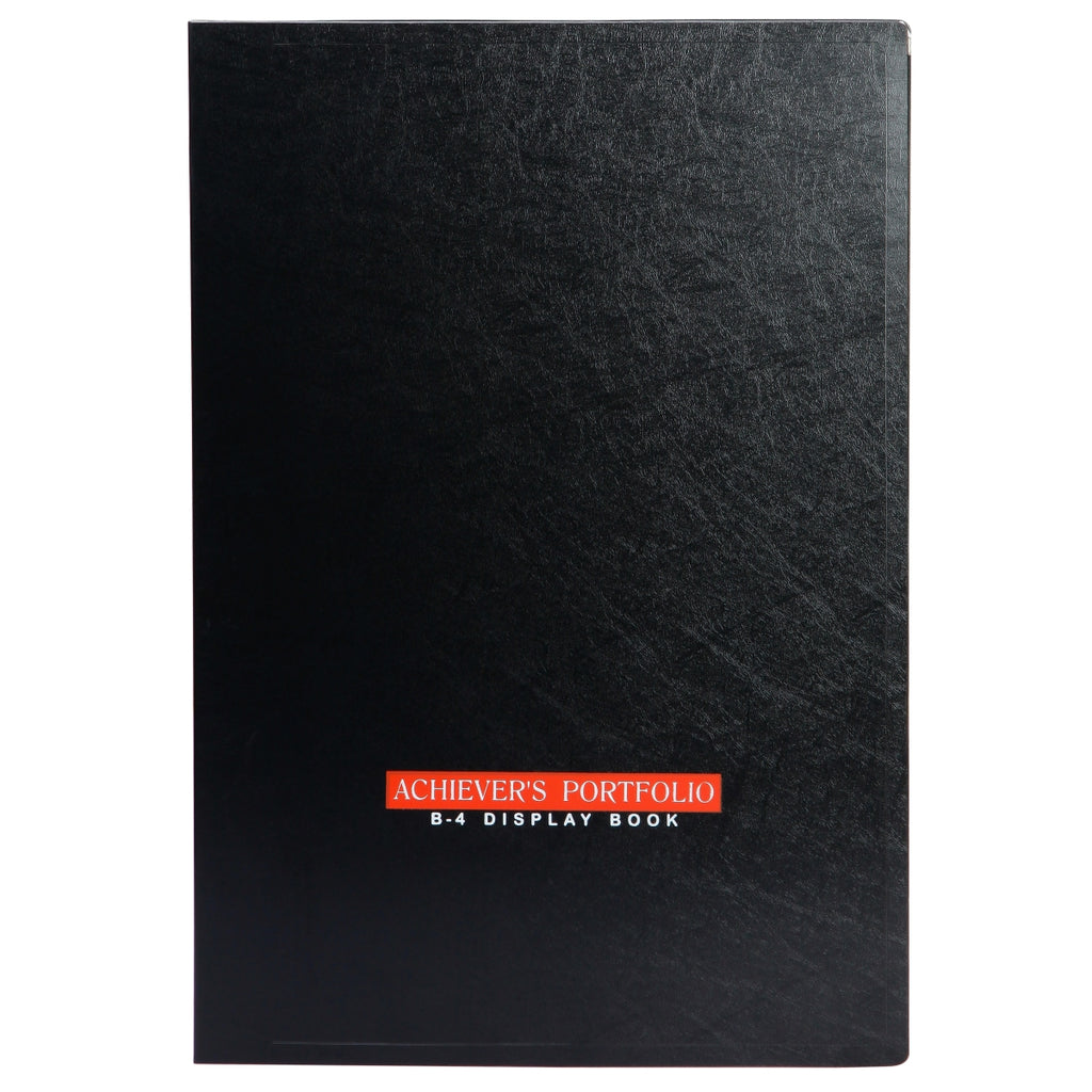 Worldone Achiever Portfolio Display Book Folder for Documents Made of 1mm Vergin PP Material with 20 Bound Non-Refillable Top Loading Plastic Binder Sleeves, Thick PP Bord, Project Folder for Individuals, School & Offices, Size B4, Set of 1