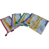 WORLDONE Transparent Pencil Pouch with Zipper, Water Resistant, Strong Stitching with Fabric on Edge for Durability, Ideal for BOARD and COMPETITIVE Exams, Assorted Colour Zipper, Size A6