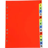Worldone Multicoloured Divider, 1-15 Marked Tabs for Easy Customisation, Tear Resistant PP Material, Smooth Finish, 11 Universal Punch, 2 Packs of A4 size-15 Separators, Ideal for Presentations