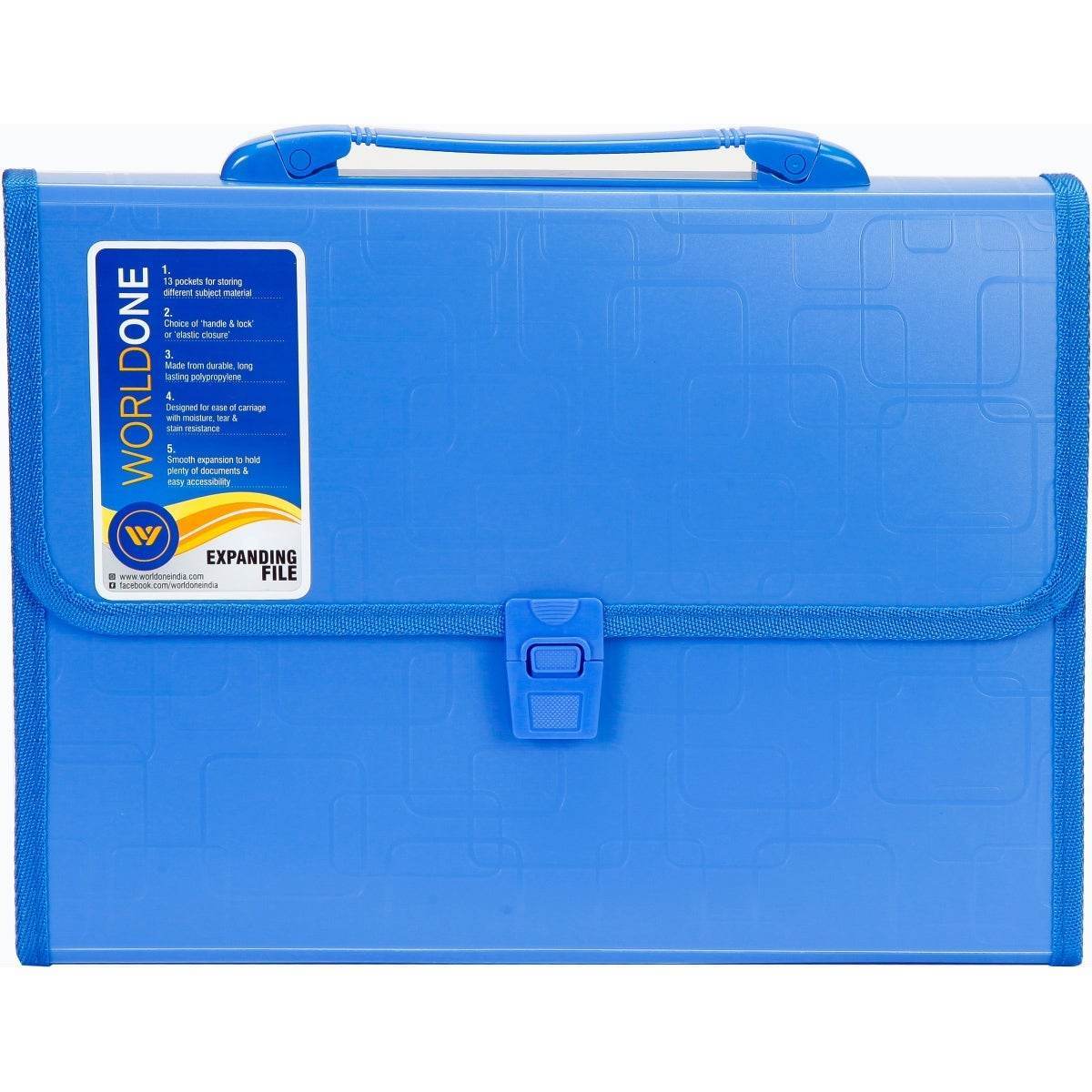 File Rib Folder World One Worldone Expanding File Folder with Handle & Lock 13 Indexed Pocket fo ...