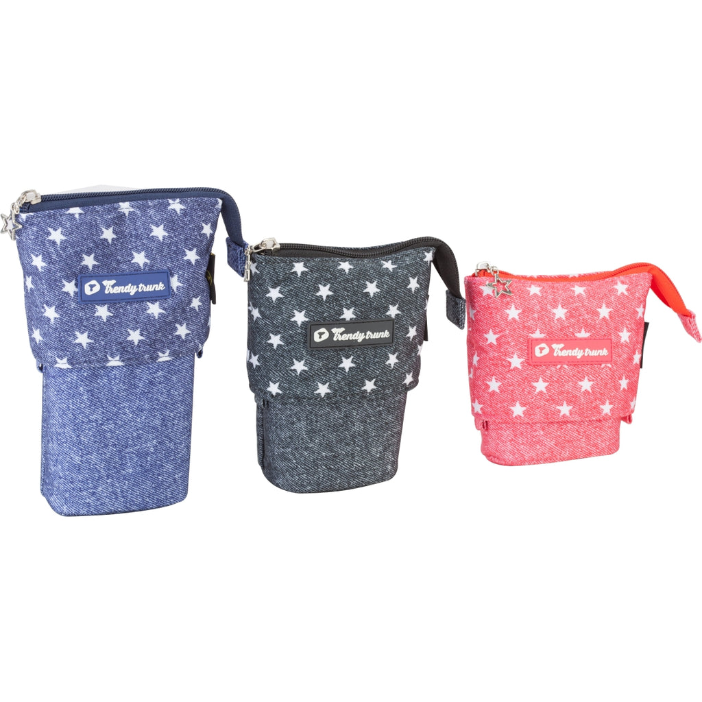 Star Printed Trendy Trunk | Unique Design | Standable Pouch | Zipper | Single Compartment | Easy Extraction | Fun Product | for Kids Teenagers, Girls, Boys