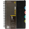 Worldone Black Colour, 5 Section Wiro Notebook with 70 gsm, 300 Single Ruled-Hi Bright Pages, Year Planner & Contacts Sheet & 3 Year Calender with 4 Multicolour Separators, Notebooks, Ideal for School, College and Office, Ideal for Corporate gifting