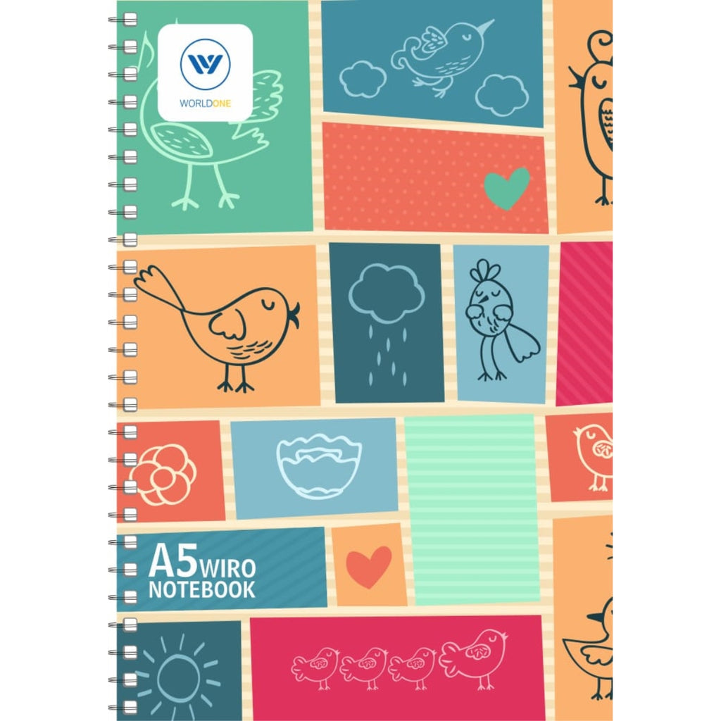 Hard Bound Wiro Notebook with Designer Cover A5 Size