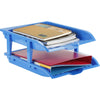 Worldone 2 Tier Paper Tray for office Desk Accessories Organizer, Durable & Sturdy, Color Blue, Set of 1